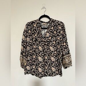 Soft Surroundings Adrian Peasant Popover Top Lisbon Size Small NWT Boho